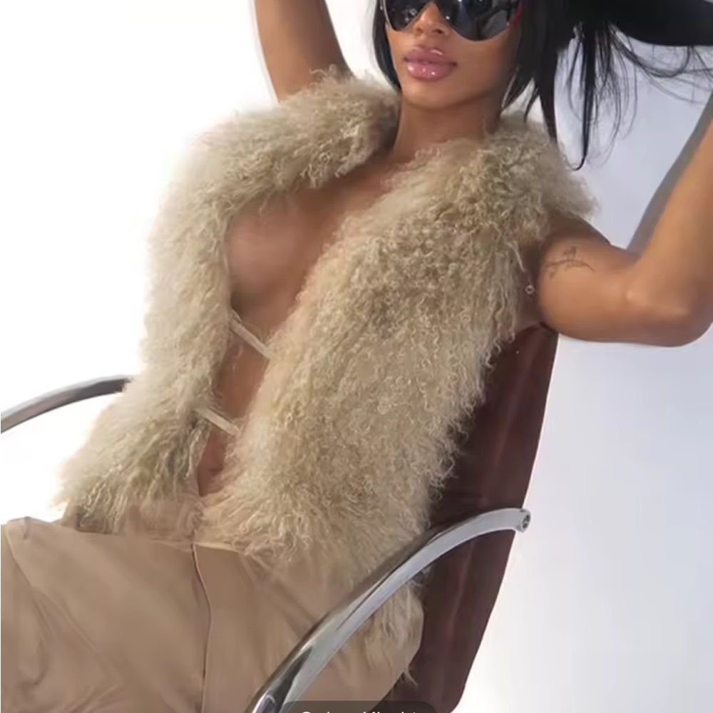 Beige Faux Fur Vest - Luxe Textured Layer